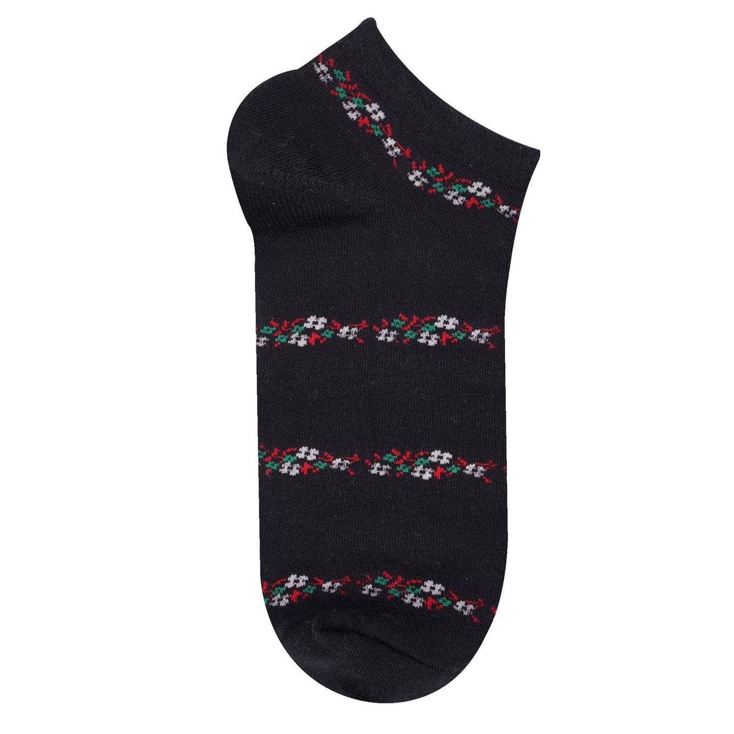 Floral Sneaker Socks (Black)