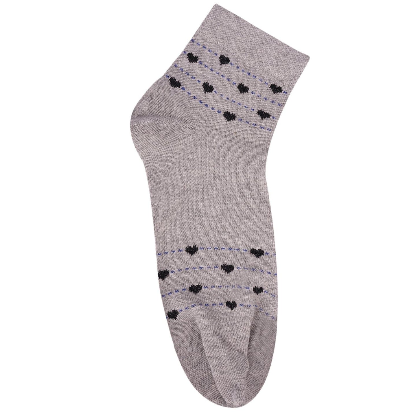 Heart Pattern Ankle Thumb Socks (Grey)