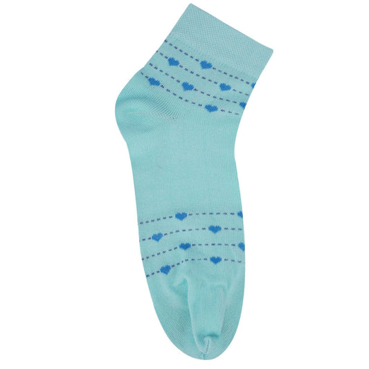 Heart Pattern Ankle Thumb Socks (Light Blue)