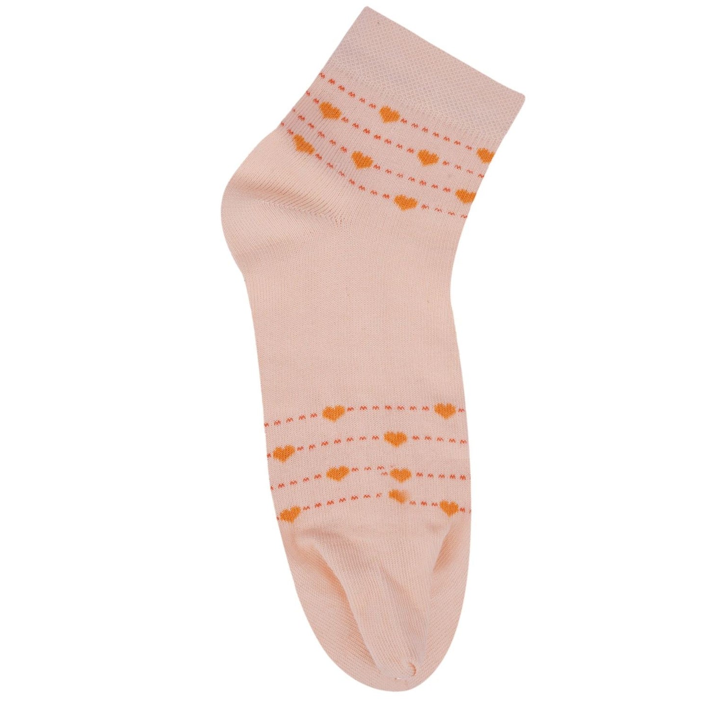 Ankle Thumb Heart Pattern Socks (Peach)