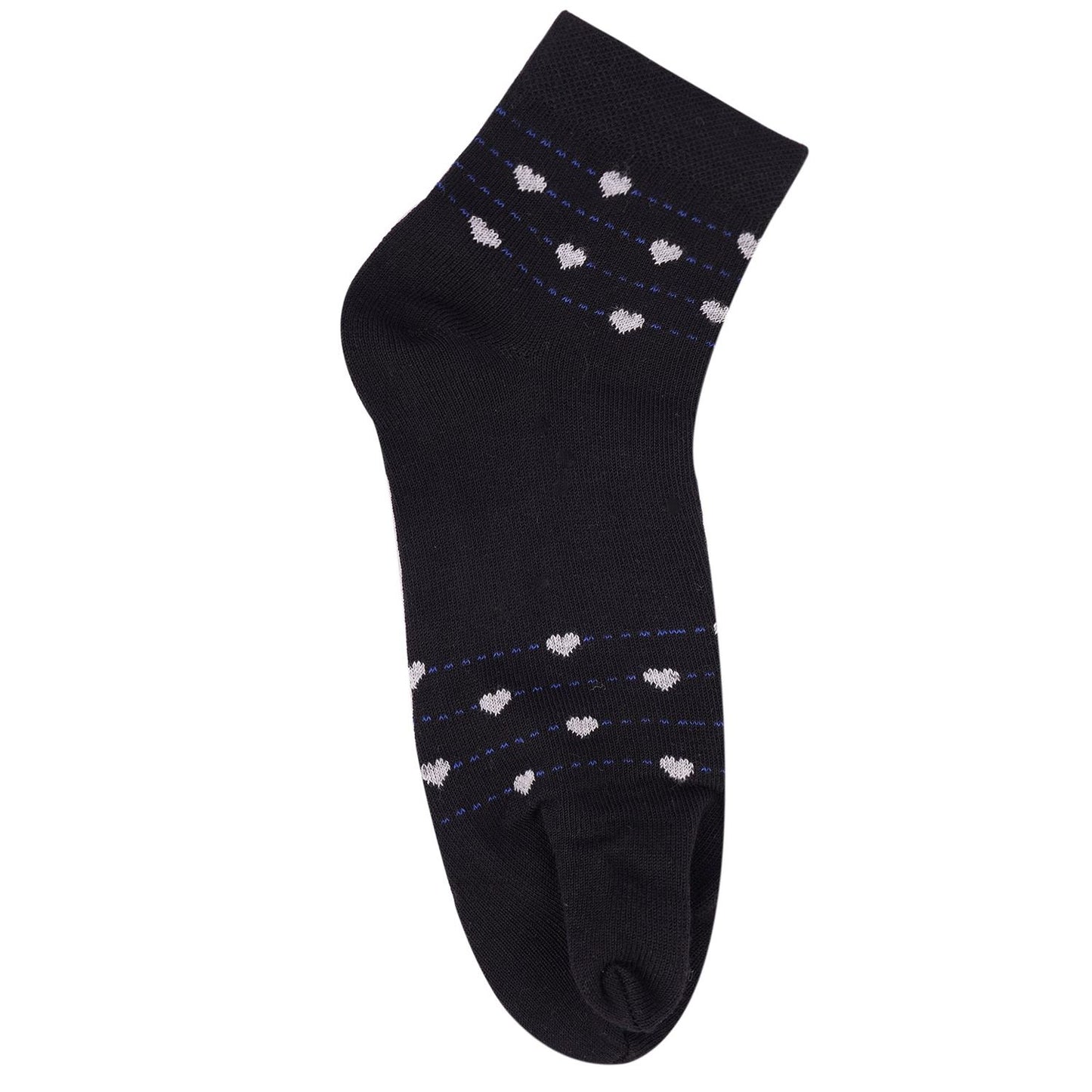 Ankle Thumb Heart Pattern Socks (Black)