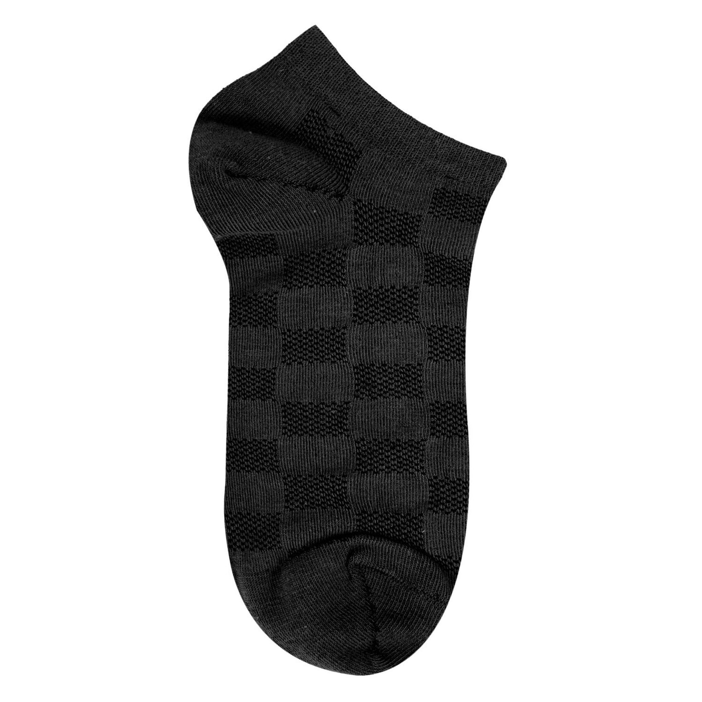 Check Pattern Sneaker Socks (Black)